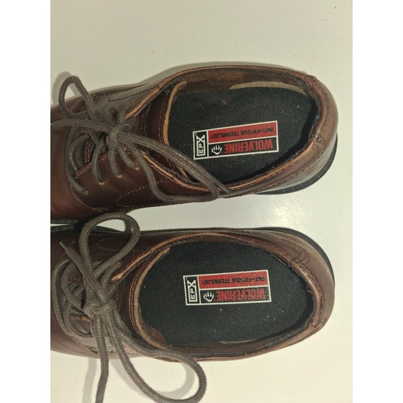 WOLVERINE Bedford Steel-Toe Oxford SR Industrial Men Shoes  Size 9.5M Brown main image 4